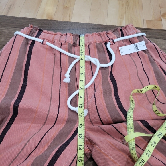 PILCRO Anthropologie Cropped PJ Wide-Leg Jeans Striped Oversized Size M - Picture 8 of 13